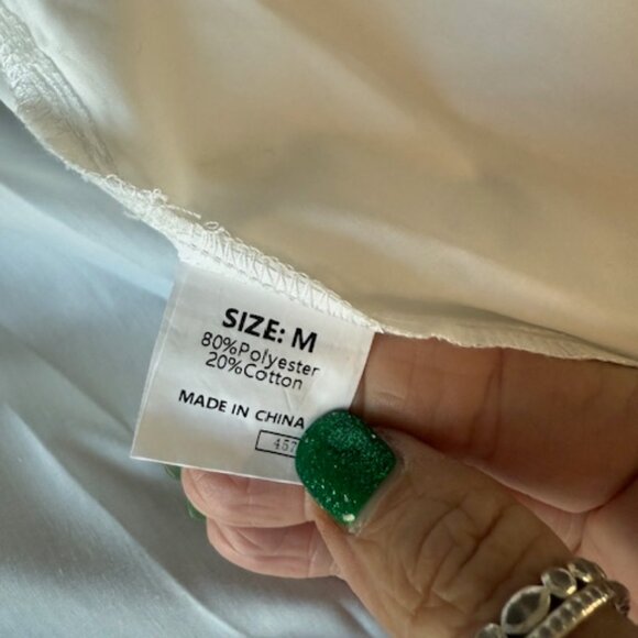 NEW White Collared Button Up Shirt - Size Medium - Picture 5 of 5